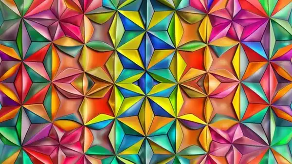 Sacred geometry artwork with optical patterning